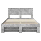 Bed Frame Concrete Grey 140 x 200 cm Engineered Wood 3408763