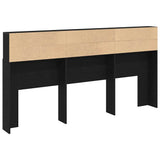 Headboard Cabinet Black Oak 200 x 19 x 103.5 cm Engineered Wood 862755