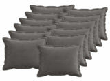 Cushion Cover 12 pcs HOUTEN Dark Grey 40 x 40 cm Corduroy 916794