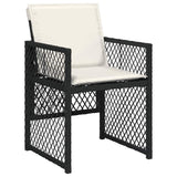 11 Piece Garden Dining Set with Cushions Black Poly Rattan 3210855
