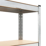 Storage Shelves 3 pcs Silver 75x30x172 cm Steel and MDF 144272