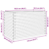 Garden Planter Wax Brown 110x60x68.5 cm Solid Wood Pine 3282506
