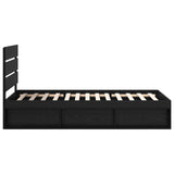 Bed Frame with Headboard Black 100 x 200 cm Solid Pine Wood 3411777