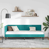 Corner Bed Frame with Headboard Turquoise 80 x 200 cm Velvet 42016336