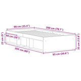 Bed Frame without Mattress Brown Oak 90x200 cm 3203830