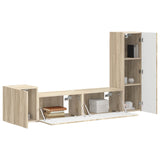 TV Cabinet Set Wall-mounted 4 pcs Sonoma Oak Engineered Wood 3408999