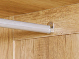 2 Door Wardrobe, Modern Wardrobe with 2 Drawer and Hanging Rail for Bedroom, Natural T3398P378726