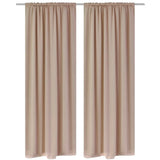 2 pcs Cream Slot-Headed Blackout Curtains 135 x 245 cm 130374