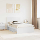 Bed Frame with Headboard White 120 x 190 cm Solid Pine Wood 3412515