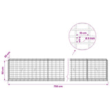 Gabion with 5 mm Wire and 5x10 cm Mesh 750x30x50 cm 3464625