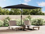 Garden Parasol with Metal Pole 300x200 cm Black 47128