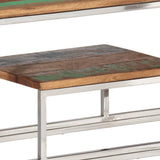 Console Table Silver Stainless Steel and Solid Reclaimed Wood 350008
