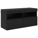 TV Wall Cabinet Black Oak 80 x 30 x 40 cm Engineered Wood 882981