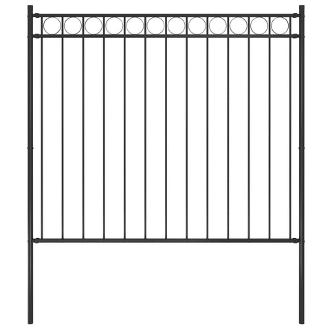 ZNTS Garden Fence Steel 1.7x1.5 m Black 146315