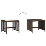 Garden Stools with Cushions 4 pcs Brown 41x41x36 cm Poly Rattan 365051