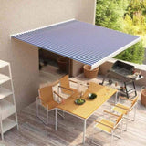 Manual Cassette Awning 350x250 cm Blue and White 3052671