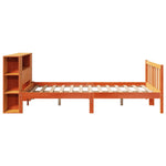 ZNTS Bookcase Bed without Mattress Wax Brown 135x190 cm Double Solid Wood Pine 3321668