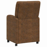 Dining Chairs with Wheels 2 pcs Brown 57 x 67 x 95 cm 42017843