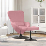 Egg Chair with Footstool Pink 63 x 73 x 90 cm Velvet 42002748