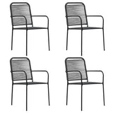 Garden Chair Set of 4 Black Cotton rope Standard 312156