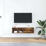 ZNTS TV Cabinet Smoked Oak 100x31x25.5 cm Engineered Wood 861480