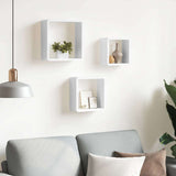 323952 Wall Cube Shelves 3 pcs White MDF