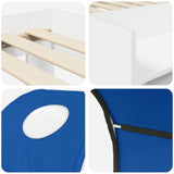 Bed with Tunnel 4 pcs White and Blue Engineered Wood 3423499