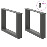 Coffee Table Legs U-Shaped 2 pcs Anthracite 50x cm Steel 4013138