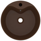 Luxury Wash Basin with Overflow Matt Dark Brown 36x13 cm Ceramic 147039