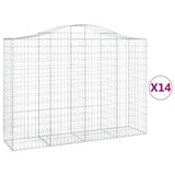 Arched Gabion Baskets 14 pcs 200x50x140/160 cm Galvanised Iron 3145694