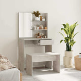 Dressing Table Set Concrete Grey 74.5x40x141 cm 3114142