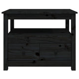 Coffee Table Black 71x49x55 cm Solid Wood Pine 820940