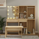 Dressing Table Set with LED Sonoma Oak Engineered Wood 3114101
