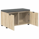 Hall Bench with Cushion with Shelf Sonoma Oak 80 x 38 x 46 cm 891482