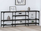 Console Table Black oak 160 x 29 x 80 cm Engineered wood 883558