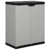 Garden Cabinet Grey and Black PVC and Polypropylene Medium 340981