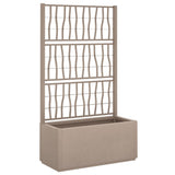 Garden Planter with Trellis Light Brown 80x36x140 cm PP 368781