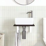 Basin Shelf Wall Mounted Steel and Solid Wood Oak 3302578