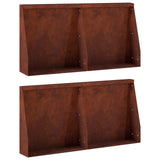 Retaining Wall 4 pcs 40 x 12 x 30 cm Weathering Steel Rusty 3449057