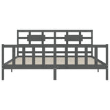 Bed Frame without Mattress Grey 200x200 cm Solid Wood Pine 3192578