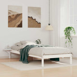 Bed Frame with Side Tables White 100 x 210 cm Solid Pine Wood 873224