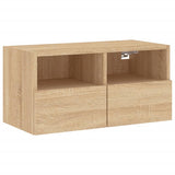 4 Piece TV Wall Units Sonoma Oak Engineered Wood 3216502