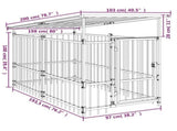 Outdoor Dog Kennel with Roof Steel 1.88 m 3124588