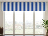 Outdoor Roller Blind 90% UV Block Blue and White Stripe HDPE 42035985