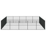 Dog Playpen 20 Panels Black Galvanised Steel 3209556