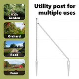Ground Spike Fence Post 13 pcs Silver Powder-Coated Steel 42004275