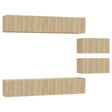 4 Piece TV Cabinet Set Sonoma Oak Engineered Wood 3114600