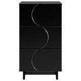 Bedside Cabinet Black 33.5 x 34.5 x 60 cm Engineered Wood 8011425