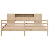 Bookcase Bed without Mattress 180x200 cm Super King Solid Wood Pine 3321858