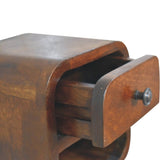 Extra Mini Curved Chestnut Bedside with Open Slot IN3891